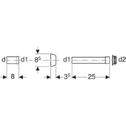 GEBERIT GE Spuelbogenverlaengerung Set d45mm, weiss, mit Rosette – 118.026.11.1