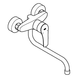 GROHE Grohe Eurosmart Einhand-SPT-Batterie Wandmontage Ausladung 277mm chrom – 32 224 003