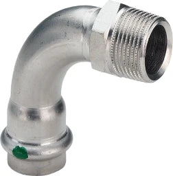 VIEGA Viega Bogen 90 Grad mit SC Sanpress Inox 2314 in 15mm x R1/2 Edelstahl – 436 896
