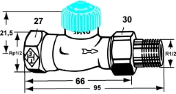 HEIMEIER Heimeier Thermostatventil Durchgangsform 1/2" – 2242-02.000