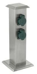 EGLO Garten-Steckdosensäule Edelstahl Höhe 400mm, IP44   – 90748
