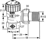 HEIMEIER Heimeier Thermostatic Valve Body V-Exact II, Angle Pattern, 1/2" – 3711-02.000