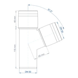 POLOPLAST PP Branch POLO-KAL XS DN 50/50/67Deg - 102216