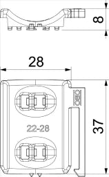 OBO Universal-Gegenwanne kombinierbar zur Do ppelwanne 22-28mm Polypropylen lichtgrau  – 1198028
