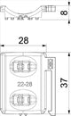 OBO Universal-Gegenwanne kombinierbar zur Do ppelwanne 22-28mm Polypropylen lichtgrau  – 1198028