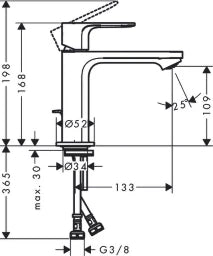 HANSGROHE HG Einhebel-Waschtischmischer Rebris E 110 m.Zugstange MSW  – 72557670