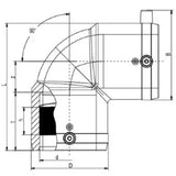 ALIAXIS Frialen Electrofusion Elbow W90 90° 2xSocket da110mm SDR11 ÖVGW Water PN16 – 612105