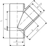 FISCHER GEORG GF Equal Tee 45° PVC-U d 50 – 721250110