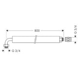 HANSGROHE HG flexible connection hose 3/4" L=800mm, for Exafill – 58192000