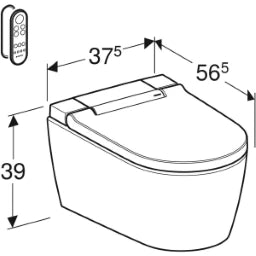 GEBERIT GE AquaClean Sela, wall-mounted WC white, complete system – 146.220.11.1