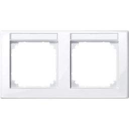 MERTEN M-SMART frame, 2-gang with label holder, horizontal mounting, active white glossy – 471225