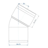 POLOPLAST PO Bend POLO-KAL XS DN 75/30 Degrees – 102131