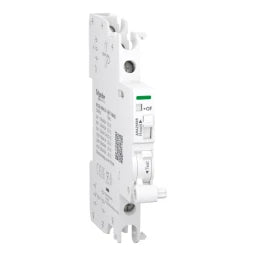 SCHNEIDER ELECTRIC Auxiliary Contact, Fault Indication Switch, Acti9, iOF/SD+OF, 100mA to 6A, 24VAC to 415VA – A9A26909