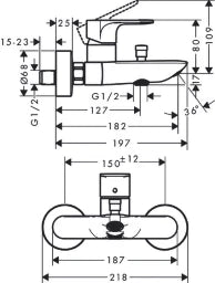 HANSGROHE HG Rebris E Exposed Bath Mixer Tap chrome - 72450000