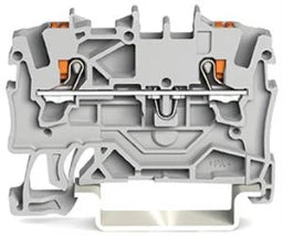WAGO 2-Leiter-Durchgangsklemme mit Drücker 1,5 mm², grau   – 2201-1201