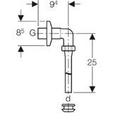 GEBERIT GE Anschlussgarnitur verchromt Spuelrohr fuer Urinale, 1 Zoll x 19 mm   – 119.688.21.1