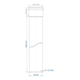POLOPLAST PO Steckmuffenrohr POLO-KAL XS DN 90/2000  – 102075