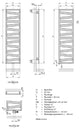 ZEHNDER Zehnder Passion coll.1 Electric Design Radiator 750W, 168.6x60cm, RAL 9016 - ZRIZ1760B100010