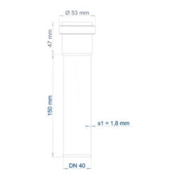 POLOPLAST PO Steckmuffenrohr POLO-KAL NG DN 40/150   – 02010