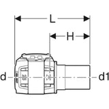 GEBERIT GE FlowFit Transition Mapress RG+ with push-fit end, d20 x 15mm – 620.231.00.1