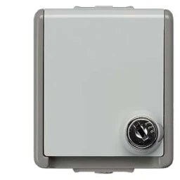 SIEMENS Schuko socket lockable DELTA fläche IP44 AP dark gray/light gray – 5UB4714