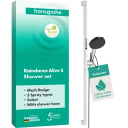 HANSGROHE HG Brauseset Raindance Alive Select S 125 3jet EcoSmart Unica 900mm chrom  – 24601000