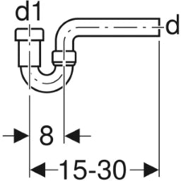 GEBERIT GE Siphon in PP white d 40 x 50 mm 152419 – 152.419.11.1