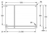 KWC AUSTRIA KWC Rückwand 1200x400x3mm für Planox, CNS, matt   – 2030043807