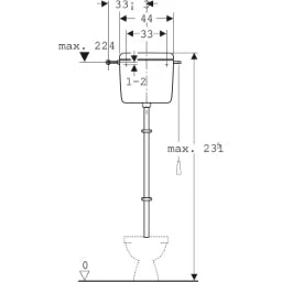 GEBERIT GE AP127 High-level Cistern 1 Flush Volume, White, with Pull Chain – 127.052.11.1