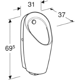 GEBERIT GE Urinal Preda mit integrierter Steuerung, Netz  – 116.072.00.1