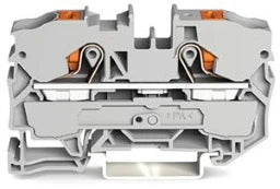 WAGO 2-Leiter-Durchgangsklemme mit Drücker 10 mm², grau   – 2210-1201