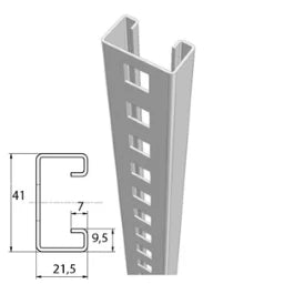 VERGOKAN C-profile rail 41.21 perforated sendzimir galvanized – MPCL41.21.150.3