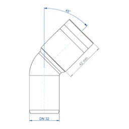 POLOPLAST PO Bogen POLO-KAL XS DN 32/45Grad  – 102102