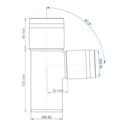 POLOPLAST PP branch fitting POLO-KAL XS DN 50/40/87 degrees – 102214