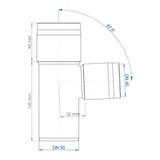 POLOPLAST PP branch fitting POLO-KAL XS DN 50/40/87 degrees – 102214
