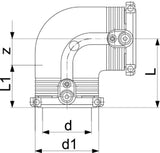 FISCHER GEORG GF ELGEF Elbow90Deg PE100 SDR11 OD40   – 753101609