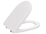 MKW MKW Dario Plus Toilet Seat with Lid, White with Push Eccentric Stainless Steel Hinge – AC10-0A01