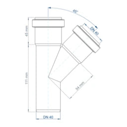 POLOPLAST PP Branch Fitting POLO-KAL NG DN 40/40/45 Degrees – 02206