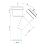 POLOPLAST PP Branch Fitting POLO-KAL NG DN 40/40/45 Degrees – 02206