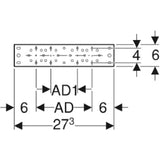 GEBERIT GE Mepla Mounting Plate Straight Double, AD7.3 and 15.3cm – 601.737.00.1