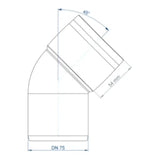 POLOPLAST PO Bend POLO-KAL XS DN 75/45Degrees – 102132