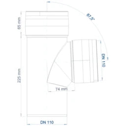 POLOPLAST PO Abzweig POLO-KAL 3S DN 110/110/87Grad  – 102611