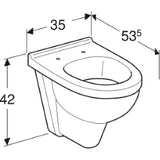 GEBERIT SANITARY Geberit Plus 4 Wall-Hung Washdown Toilet (+4cm), white – 202010000