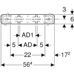 GEBERIT GE Mepla Mounting Plate, stepped, double, AD10 and 12cm – 601.731.00.1