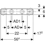 GEBERIT GE Mepla Mounting Plate, stepped, double, AD10 and 12cm – 601.731.00.1