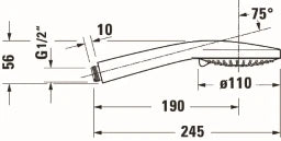 DURAVIT Duravit Hand shower 3-jet D110 MinusFlow chrome – UV0652015010