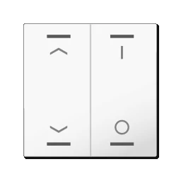 MDT Rocker for KNX Push Button Light 55 2-gang, Pure White glossy, Blind_Switching – BE-TAL55W202.C1