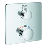 GROHE Grohe THM-Brausebatterie Grohtherm 24079 2 Abg. FMS für Rap. SmartBox eckig chrom   – 24 079 000