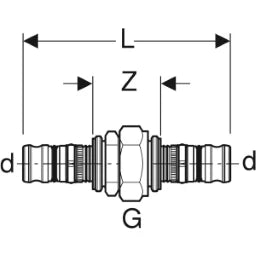 GEBERIT GE Mepla Screw Connection d26mm x G3/4 detachable – 603.571.00.5