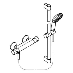 GROHE Grohe Thermostatic Shower Mixer Grohtherm 800 34565_2 with shower set 600mm chrome - 34 565 002